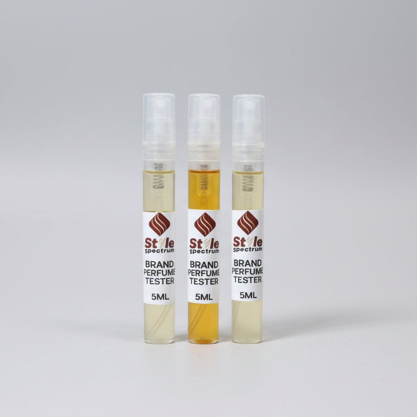 Perfume sampler set front view with three 5ml fragrance bottles