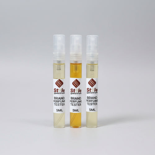 Perfume sampler set front view with three 5ml fragrance bottles